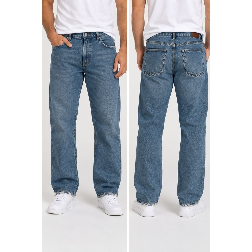 LL Bean Mens Classic Fit Straight Leg Jeans Medium Wash Blue Denim 38x29